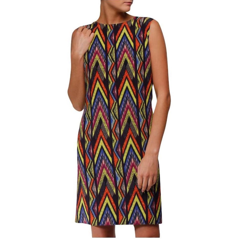 M Missoni multicolour zig-zag sleeveless silk shift dress - Picture 1 of 11